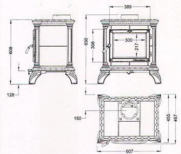 Отопительная печь Tribute (светло-голубая эмаль)
