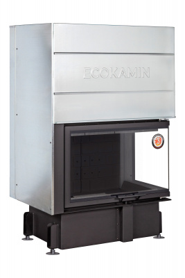 Каминная топка Экокамин Дельта 800RB два стекла левая принтинг черный шамот — купить с доставкой