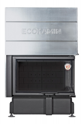 Каминная топка Экокамин Дельта 800RB два стекла левая принтинг черный шамот — купить с доставкой