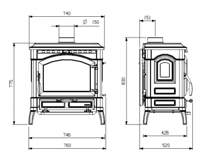 Дровяная печь La NORDICA TermoIsotta D.S.A. с водяным контуром