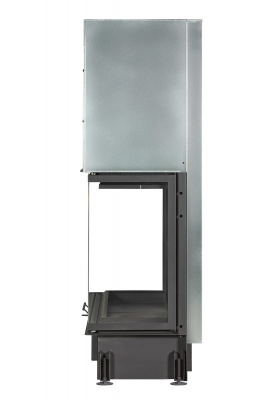 Каминная топка Экокамин ДЕЛЬТА 1200х800х450PB три стекла подовая черный шамот