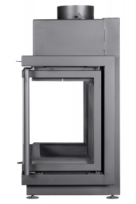 Каминная топка Экокамин АЛЬФА 700 три стекла черный шамот — купить с доставкой