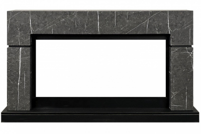 Портал для электрокамина ROYAL-FLAME Lindos 42 SFT Stone Touch под очаги Vision 42, Crystal 40, 5D VART 40, серый мрамор