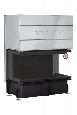 Каминная топка Экокамин Дельта 1000КB три стекла черный шамот — купить с доставкой