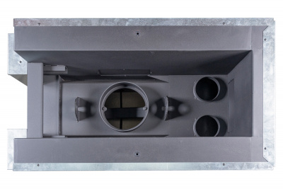 Каминная топка Экокамин ДЕЛЬТА 900PВ три стекла принтинг черный шамот подовая — купить с доставкой
