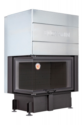 Каминная топка Экокамин Дельта 800LB два стекла левая принтинг черный шамот — купить с доставкой