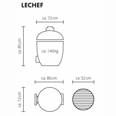 Электрический гриль MONOLITH Гриль Monolith LeCHEF BBQ GURU PRO - чёрный + три керамические ножки + комплектуающие