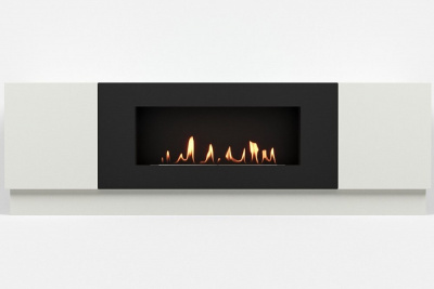  LUX FIRE Тумба универсальная "Байкал" 1600, белая, с биокамином 900