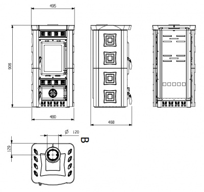 Печь GAIA Pergamena (Бежевый) (возврат с Луначарского)