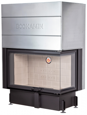 Каминная топка Экокамин ДЕЛЬТА 1000RР  два стекла правая принтинг подовое горение