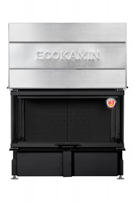 Каминная топка Экокамин Дельта 1000КB три стекла черный шамот — купить с доставкой