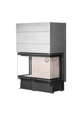 Каминная топка Экокамин ДЕЛЬТА 1000V три стекла принтинг, вертикальная ламель