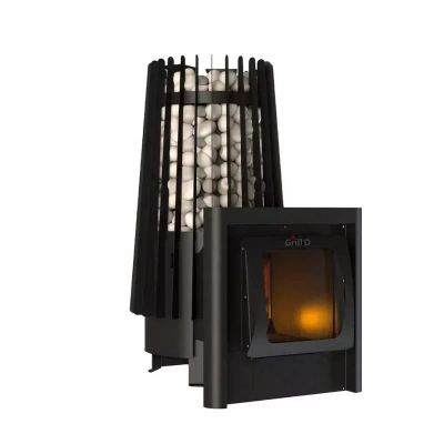 Печь дровяная для бани и сауны GRILL'D Cometa Vega 180 Long Window Max дровяная