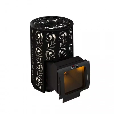 Печь дровяная для бани и сауны GRILL'D Violet Long Window Max дровяная