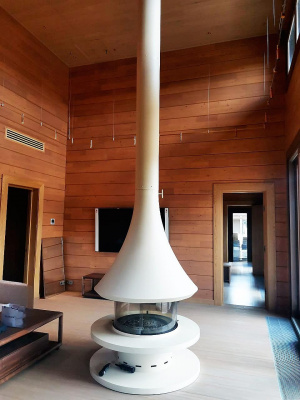 Печь Virtu Центральный 808-2D, подвесной и открытая топка