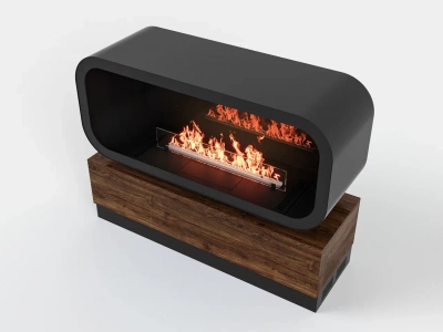  LUX FIRE Тумба глухая Империал-1200 с автоматическим биокамином Genius-I 800