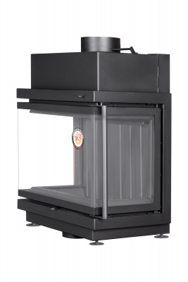 Каминная топка Экокамин АЛЬФА 700 три стекла черный шамот — купить с доставкой