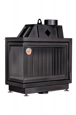 Каминная топка Экокамин АЛЬФА 800LB два стекла левая черный шамот — купить с доставкой