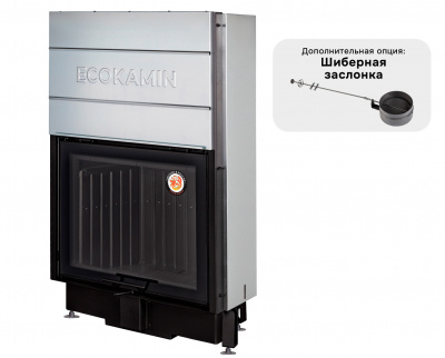 Каминная топка Экокамин ВЕГА 800 B принтинг черный шамот
