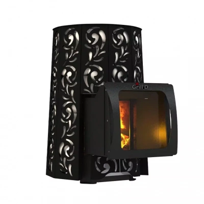 Печь дровяная для бани и сауны GRILL'D Violet Short Window Max дровяная