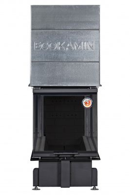 Каминная топка Экокамин Дельта 900В три стекла принтинг черный шамот — купить с доставкой