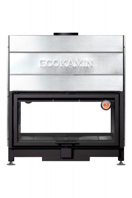 Каминная топка Экокамин ВЕГА 1000TВ туннельная черный шамот принтинг — купить с доставкой