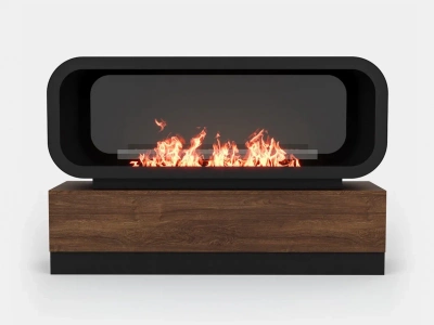  LUX FIRE Тумба глухая Империал-1400 с автоматическим биокамином Genius-I 1000